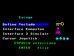 Emilio Butragueño 2 (ZX Spectrum) screenshot: Game configuration options