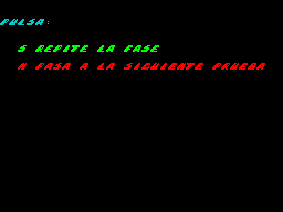 Perico Delgado Maillot Amarillo (ZX Spectrum) screenshot: 'S' repeats the race