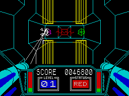 3D Starstrike (ZX Spectrum) screenshot: Commencing the reactor run
