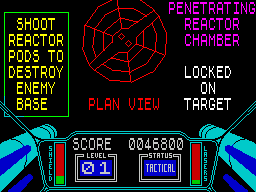 3D Starstrike (ZX Spectrum) screenshot: The next phase is to destroy the reactor