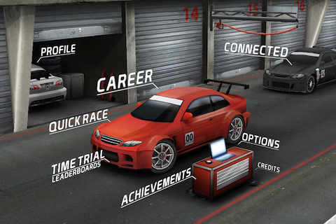 Real Racing (iPhone) screenshot: Main Menu