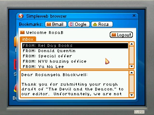 The Blackwell Convergence (Macintosh) screenshot: Checking emails