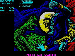 Rescue from Atlantis (ZX Spectrum) screenshot: This is the main game load screen. Its followed by a cloud of blue dots that assemble themselves into the word DYNAMIX