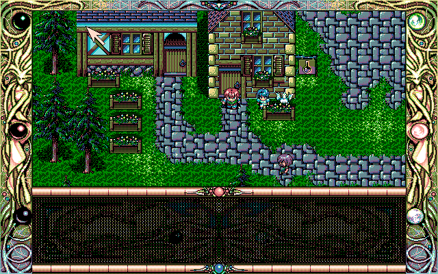 Sorcer Kingdom (PC-98) screenshot: Town exploration