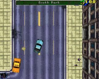 Grand Theft Auto (PlayStation) screenshot: As the title of the game suggests, you can cruise in cars. Just not legally obtained ones.