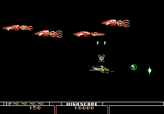 Bio Hazard Battle (Genesis) screenshot: Shoot upwards!