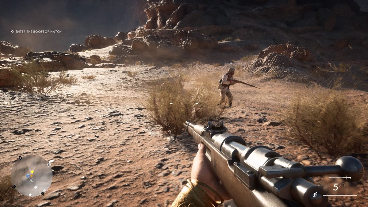 Battlefield 1 (PlayStation 4) screenshot: Luring the enemy away in order to circle around his back