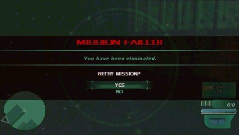 Syphon Filter: Dark Mirror (PSP) screenshot: Mission failed!