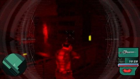 Syphon Filter: Dark Mirror (PSP) screenshot: IR goggles on