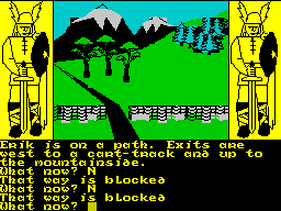 The Saga of Erik the Viking (ZX Spectrum) screenshot: Even with all paths blocked it is possible to progress in the game
