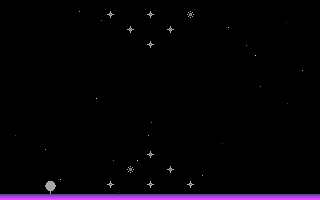 Balloonz (DOS) screenshot: .... he didn't make it. Later there are scats that scroll horizontally, and vertically to avoid