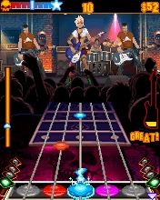 Guitar Rock Tour (J2ME) screenshot: Cat Needles still performs in the Garage Club