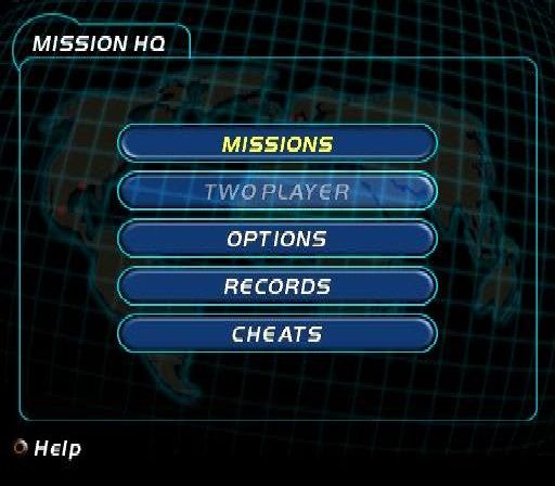 007: Racing (PlayStation) screenshot: Main menu.