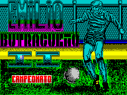 Emilio Butragueño 2 (ZX Spectrum) screenshot: This screen is displayed as part 2, the Football Competition, loads