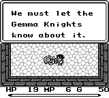 Final Fantasy Adventure (Game Boy) screenshot: A Friend's last words