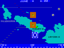 Battle for Midway (ZX Spectrum) screenshot: Game start - Search seaplanes looking for Japanese fleet