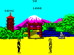 Kung-Fu: The Way of the Exploding Fist (ZX Spectrum) screenshot: The demo is about to begin.