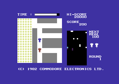 Radar Rat Race (Commodore 64) screenshot: This is too close for comfort