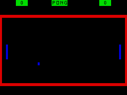 Micro Games (TRS-80 MC-10) screenshot: Game in progress (Pong)