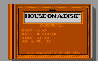 Little Computer People (Amiga) screenshot: House on a disk