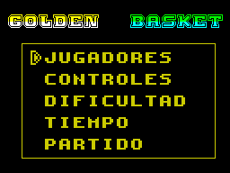 Golden Basket (ZX Spectrum) screenshot: The games main menu