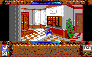 Explora III: Sous le signe du serpent (DOS) screenshot: In the hallway