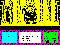 Heavy on the Magick (ZX Spectrum) screenshot: A monster has entered the room.