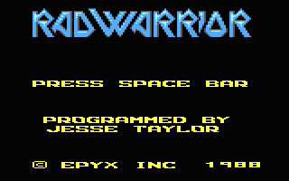 Rad Warrior (TRS-80 CoCo) screenshot: Title screen