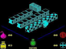 Molecule Man (ZX Spectrum) screenshot: No way in this direction