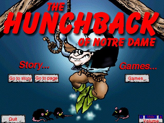 Hunchback of Notre Dame (Windows 3.x) screenshot: Title and main menu