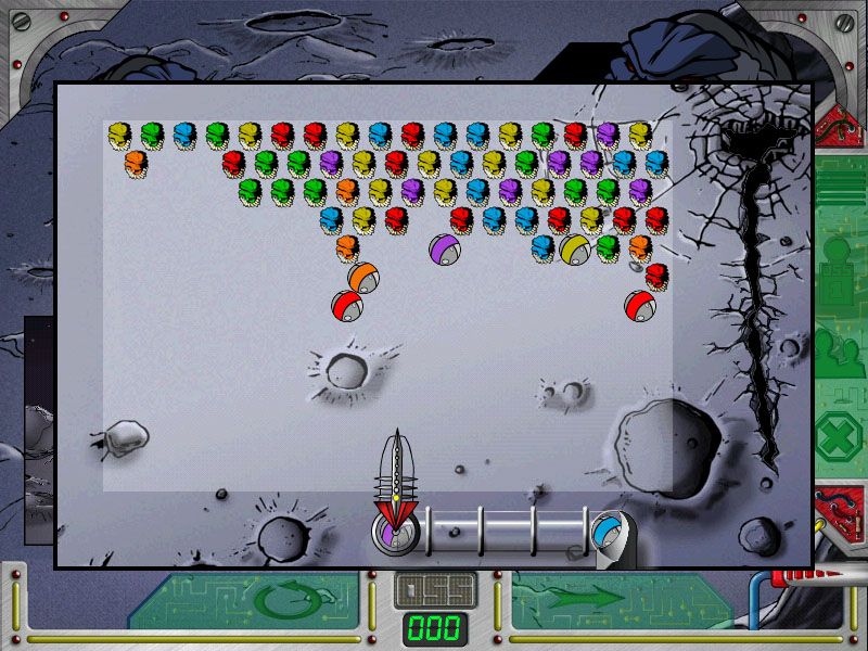 Spy Kids Learning Adventures: Mission: Man In The Moon (Windows) screenshot: Defeat the moon worms with colored flash grenades