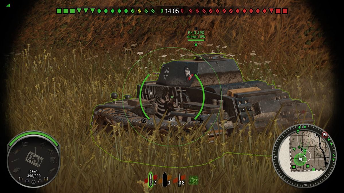 World of Tanks: Bonus German Tank! (PlayStation 4) screenshot: Panzer II J in sight