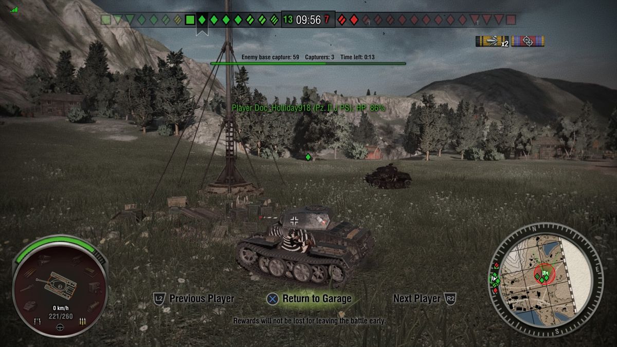 World of Tanks: Bonus German Tank! (PlayStation 4) screenshot: Capturing enemy base