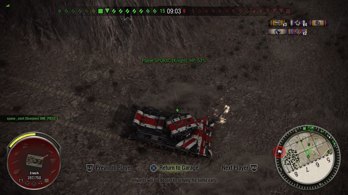 World of Tanks: Independence Mega Bundle (PlayStation 4) screenshot: Top-down view of the Cromwell Knight tank
