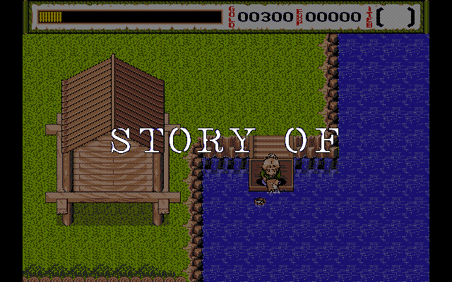 Sword Dancer: Goddess of the Evil Blade (PC-98) screenshot: The short intro scrolls as we see grannies washing something in the river :)