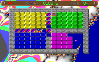 Bubble Blobb (DOS) screenshot: Level 4, this may seem pretty straight forward...