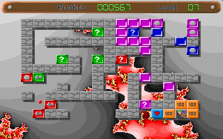 Bubble Blobb (DOS) screenshot: Level 7, a little maze