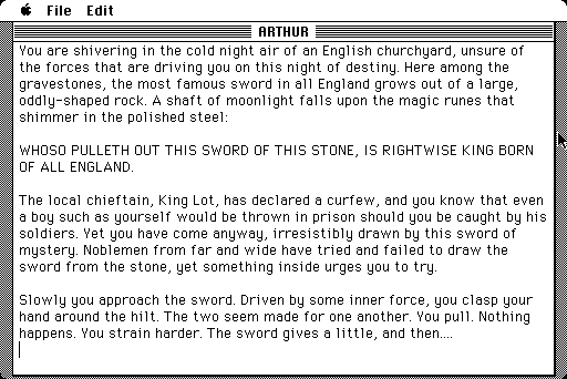 Arthur: The Quest for Excalibur (Macintosh) screenshot: Game start - Intro