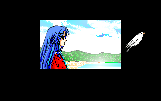 AIZA: New Generation (PC-98) screenshot: Hey, you flew outside of the cutscene :)