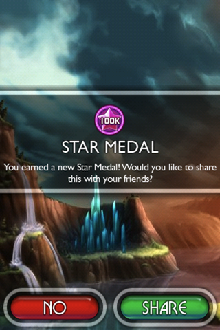 Bejeweled 2: Deluxe (iPhone) screenshot: You can share your medals via Facebook ... and show off at the same time, of course.