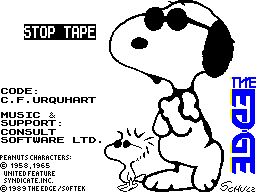 Snoopy: The Cool Computer Game (ZX Spectrum) screenshot: This screen displays as the game loads