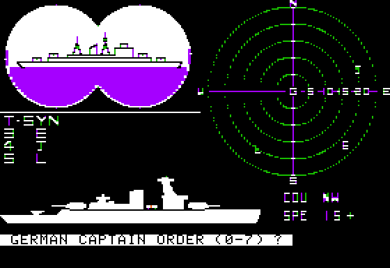Under Southern Skies (Apple II) screenshot: Tactical field-glass view