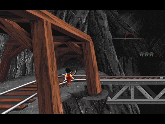Hariboy's Quest (DOS) screenshot: Inside a Wild West mine