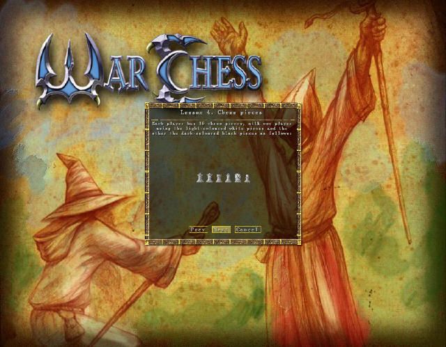 War Chess (Windows) screenshot: Don't know how to play chess? No problem. Here is the tutorial to help.