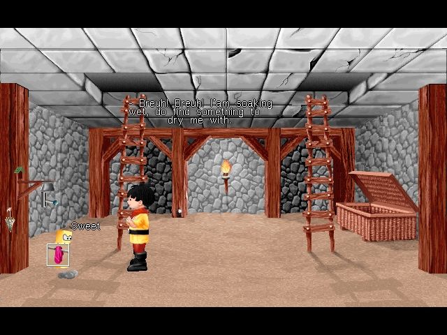 Hariboy's Quest (DOS) screenshot: The cellar under the pottery workshop