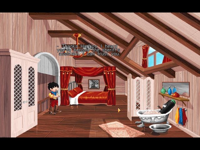 Hariboy's Quest (DOS) screenshot: Banker's room