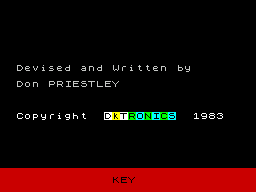Dictator (ZX Spectrum) screenshot: The start of the game. The 'KEY' bar flashes and appears throughout the game when player input is required