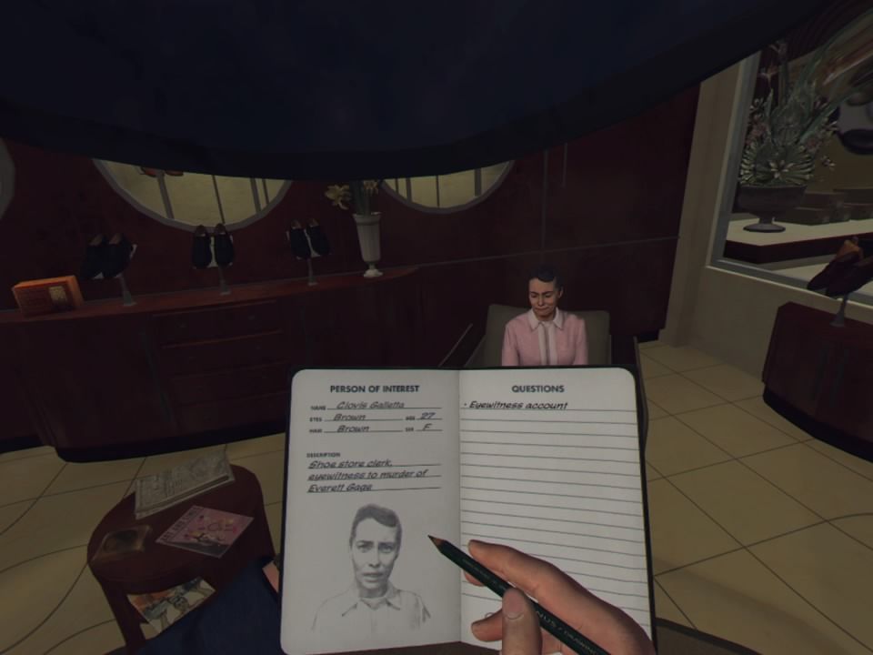 L.A. Noire: The VR Case Files (PlayStation 4) screenshot: Questioning the witness