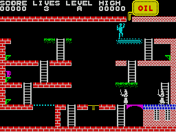 Turmoil (ZX Spectrum) screenshot: Ooops! Forgot the oil can