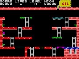 Turmoil (ZX Spectrum) screenshot: Level A There are lots of levels, well 26 to be precise, and all are labelled with a letter